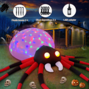 Spider Halloween Outdoor Inflatable Decoration with LED Lights, 8-Ft $23...
