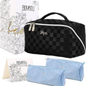 Keep your beauty essentials organized with this Travel Cosmetic Bag, 3-Piece...