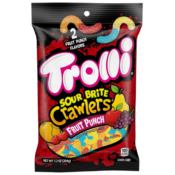 Trolli Sour Brite Crawlers Fruit Punch Flavored Gummy Worms, 7.2 Oz as...