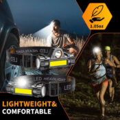 Ultra-Light Rechargeable LED Headlamp, 2-Pack $10.49 After Code (Reg. $26)...
