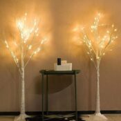 4-FT Lighted Birch Tree, 2-Pack $38.39 After Coupon (Reg. $63.99) + Free...