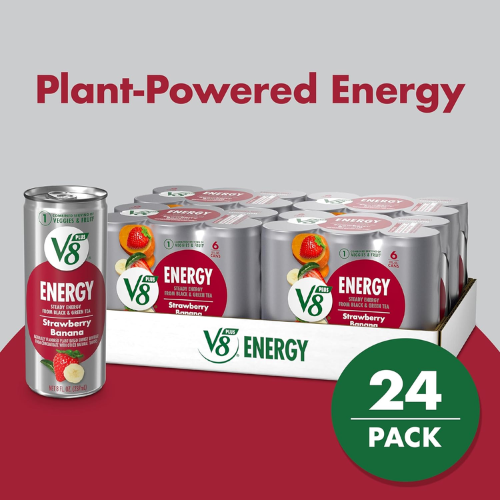 V8 +Energy 24-Pack Strawberry Banana Vegetable Juice Drink as low as $11.94  After Coupon (Reg. $33.79) + Free Shipping - 50¢/8 Oz Can - Fabulessly  Frugal