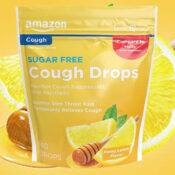 Amazon Basic Care Sugar Free Honey Lemon Cough Drops, 140-Count as low...