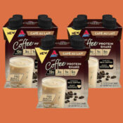 Atkins Iced Coffee Gluten Free Protein Shake, Café au Lait, 12-Count as...