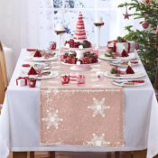 Christmas Snowflake Sequin Table Runner from $4.99 After Coupon + Code...