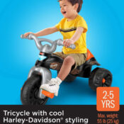 Fisher-Price Harley-Davidson Toddler Tricycle Tough Trike Bike with Storage​...