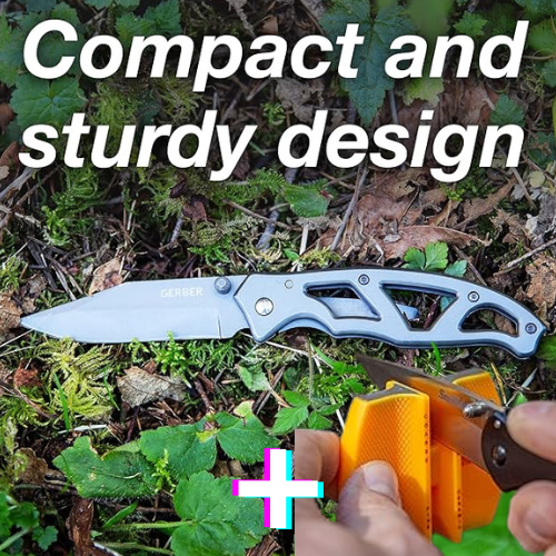  Pocket Knife Sharpener 2-Stage Mini Pocket Knife