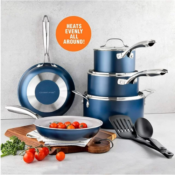 Granitestone 10-Piece Pots & Pans Ceramic Nonstick Cookware Set $58.95...