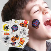 Halloween Temporary Tattoos for Kids, 144-Pack $5.99 After Code (Reg. $12)...