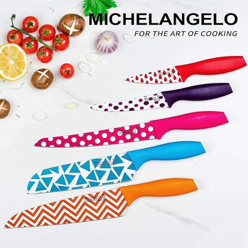 MICHELANGELO Kitchen Knife Set 10 Piece, High Carbon Stainless