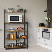 Upgrade your kitchen decor with Industrial Baker's Rack With 4 Storage...