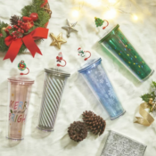 Mainstays 4-Pack Holiday Time Christmas Tumblers with Figural Straw $13.31...
