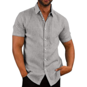 Men's Casual Linen Button Down Shirt from $17.99 (Reg. $31.99+) - Many...