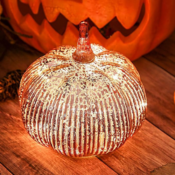 Mercury Glass Light up Pumpkin $16.79 After Coupon + Code (Reg. $24)