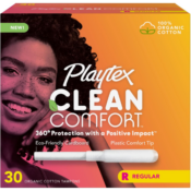 Playtex 30-Count Clean Comfort Organic Cotton Tampons as low as $4.21 when...