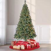 Madison Pine 6.5 ft Pre-Lit Christmas Tree $39 Shipped Free - Green or...