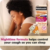 Robitussin Honey Severe Cough, Flu & Sore Throat Nighttime Max Syrup, 8...