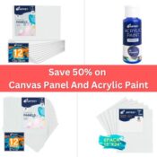 Save 50% on Canvas Panel And Acrylic Paint from $2.50 After Code (Reg....
