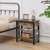 Upgrade your bedroom with style and functionality with this Wooden Bedside...