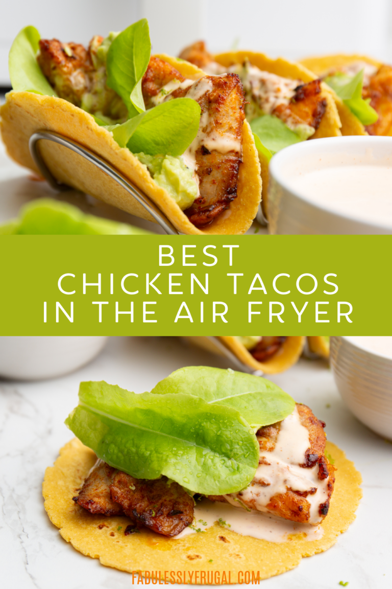 Air Fryer Chicken Tacos with Avocado Crema Recipe Fabulessly Frugal