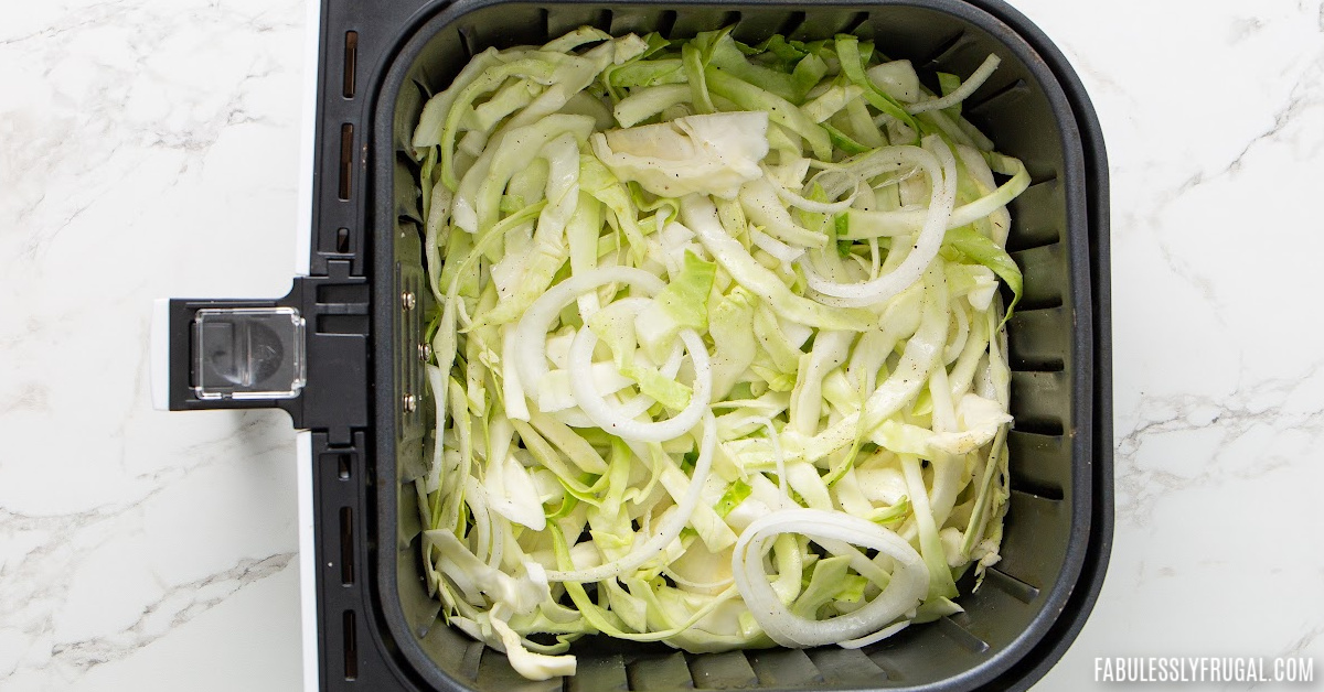 cooked cabbage in the air fryer