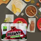 Amazon Cyber Monday! Brawny 6 Triple Rolls Tear-A-Square 2-Ply Paper Towels...