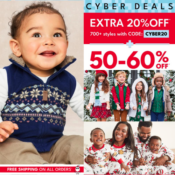 Carter’s 2-Day Cyber Deal! 50-60% Off Sitewide + Extra 20% Off with code...