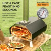 Gas and Wood Pellet Outdoor Pizza Oven with 13-inch Pizza Stone $89.99...