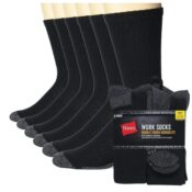 Hanes Men's Work Black Socks, 6-Pack $8.79 (Reg. $16) - $1.47/Pair
