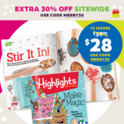 Highlights $28 for 12 Issues - Great Gift Idea!
