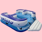 Inflatable 4- Person Floating Island Raft with 4 Drink Holders $100 Shipped...