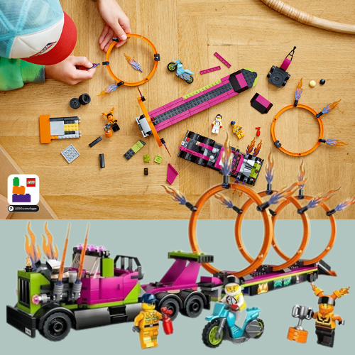 LEGO City Stuntz Stunt Truck & Ring of Fire Challenge w/ Flywheel-Powered  Motorcycle Toy & Minifigures $42 Shipped Free (Reg. $60) - Fabulessly Frugal