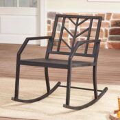 Mainstays Evry Bell Outdoor Metal Rocking Black Chair $49 Shipped Free...