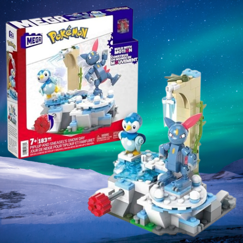 MEGA Pokemon Building Toy Kit Piplup and Sneasel's Snow Day (171