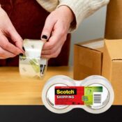 Scotch Sure Start Clear Packing Tape, 2-Rolls as low as $5.17 (Reg. $13.49)...