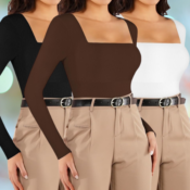Women’s Long Sleeve Bodysuits $14.49 After Code (Reg. $29) - 3 Colors...