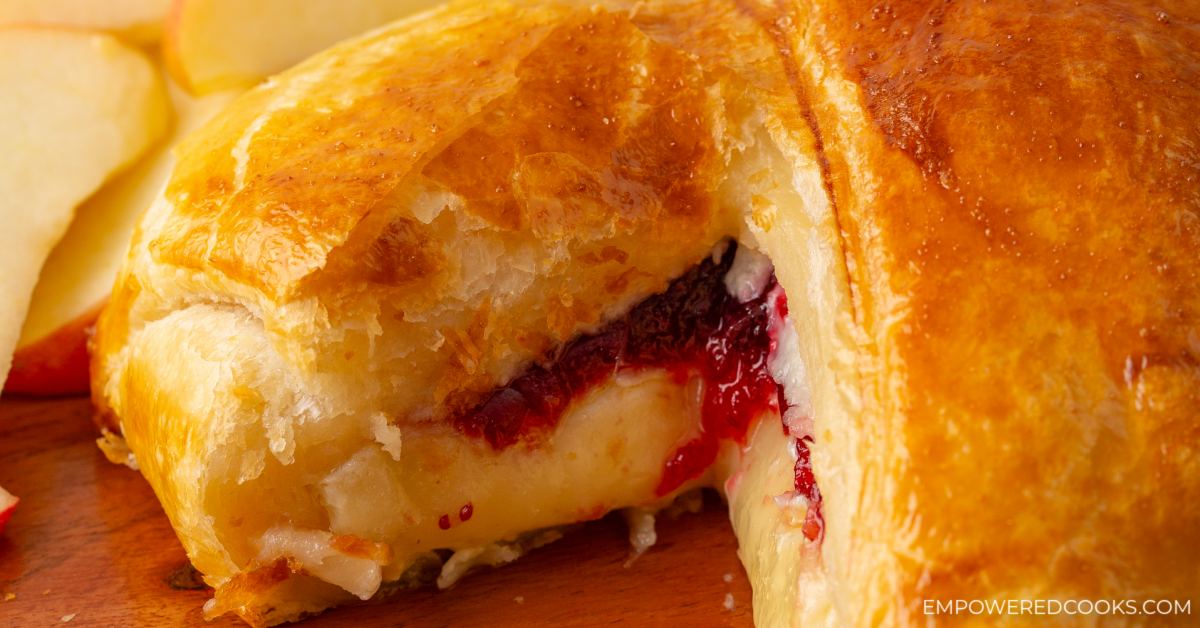 Air fryer baked brie with cranberry