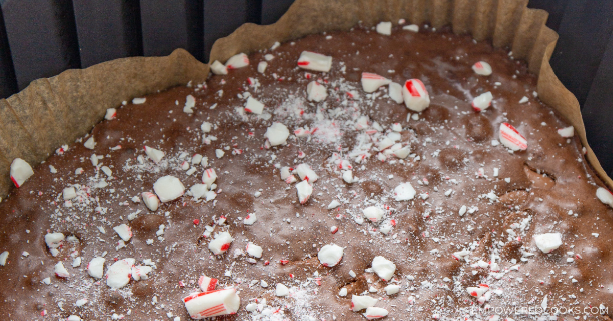 brownies topped with peppermint
