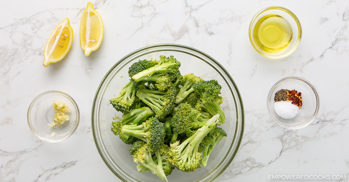 air fryer roasted garlic broccoli ingredients