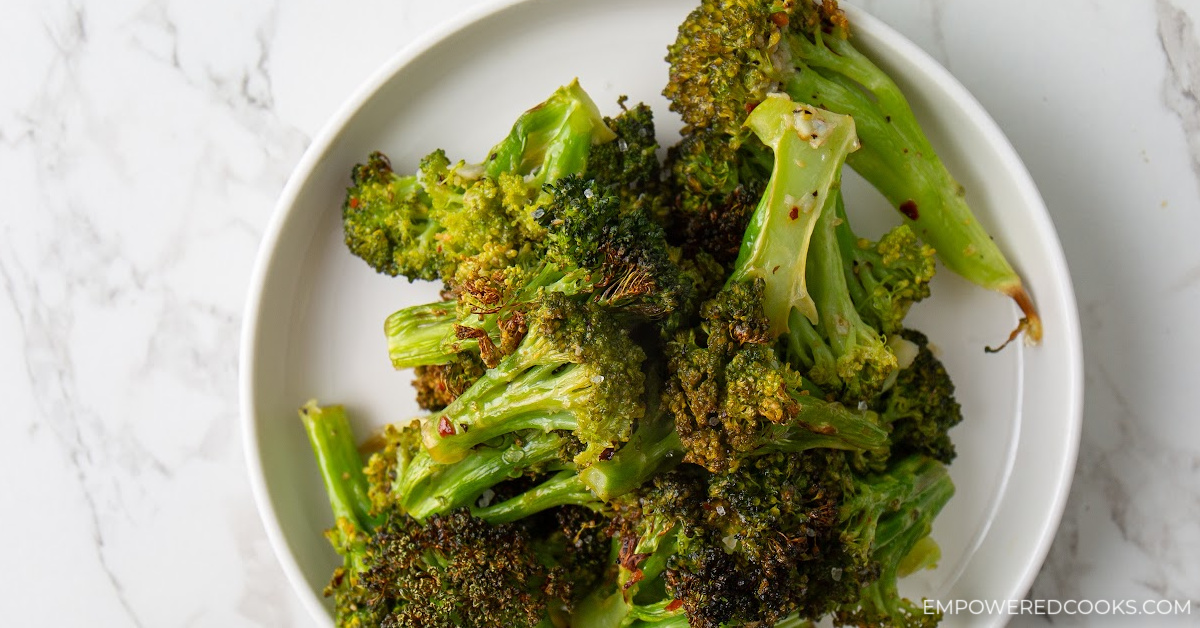 air fryer roasted garlic broccoli
