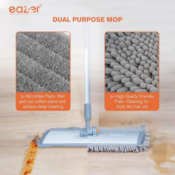 Aluminum 62-inch Mop with 4 Washable Chenille & Microfiber Pads $14.99...