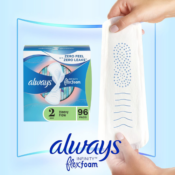 Always Infinity 96-Count Size 2 Heavy Flow Absorbency Feminine Pads with...