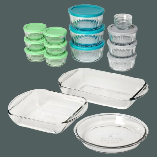 Anchor Hocking 30 Piece Glass Food Storage Containers & Glass Baking Dishes  Set