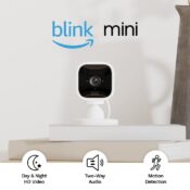 Blink Mini Compact Indoor Plug-in Smart Security Camera, 1080p HD, 4-Pack...