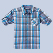 Boy's Cotton Plaid Roll Up Button Down Sports Shirts $10.29 (Reg. $20.59)