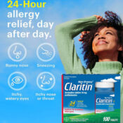 Claritin 24 Hour Allergy Tablets, Non-Drowsy, 10mg, 100-Count as low as...