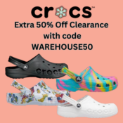 Crocs: Extra 50% Off Clearance with code WAREHOUSE50