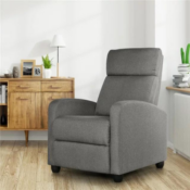 Watch TV in ultimate comfort and style with Easyfashion Fabric Push Back...