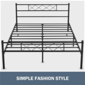 Upgrade your bedroom with Easyfashion Journee x-Design Metal Bed Platform...