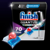 Finish Powerball Quantum Infinity Shine 70-Count Dishwasher Detergent Tablets...